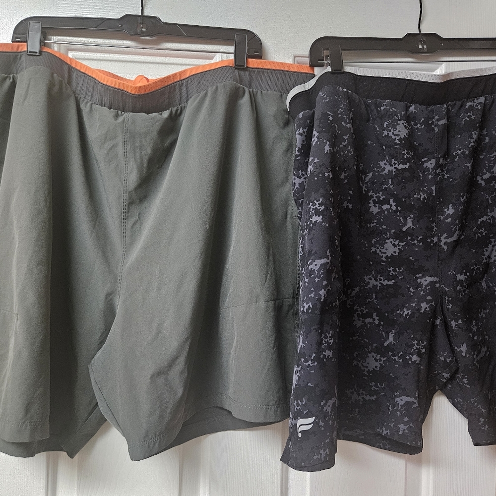 Men's Athletic Shorts Set - Gray/Orange and Black Camo - FABLETICS 3X